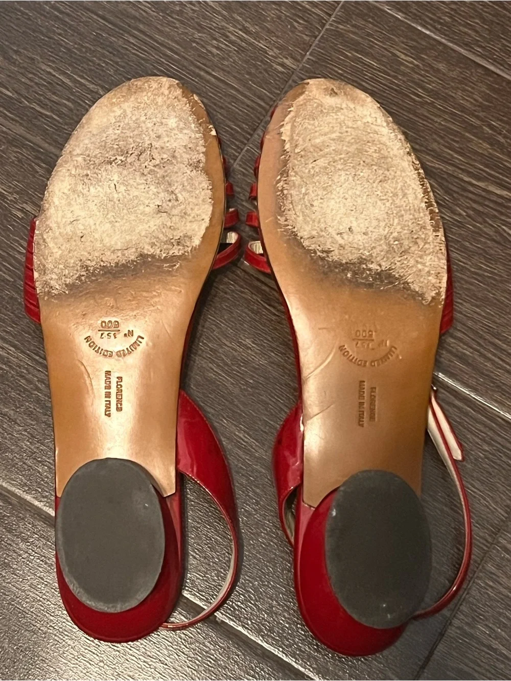 Vintage Salvatore Ferragamo Creations Red Sandals Approx 9.5 Limited Edition